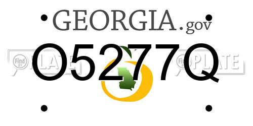 O5277Q Georgia License Plate
