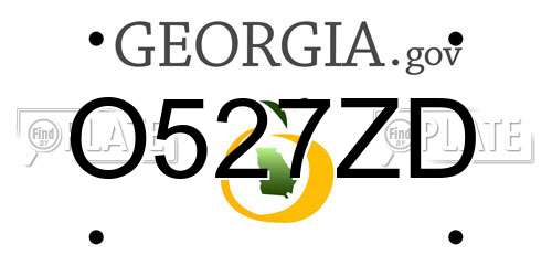 O527ZD Georgia License Plate