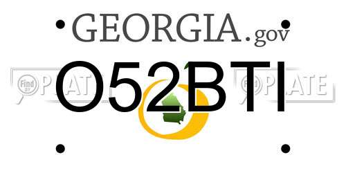 O52BTI Georgia License Plate
