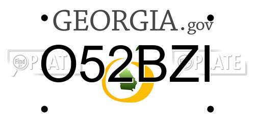 O52BZI Georgia License Plate