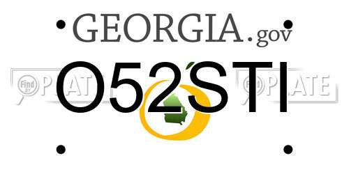 O52STI Georgia License Plate