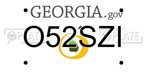 O52SZI Georgia License Plate