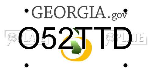 O52TTD Georgia License Plate