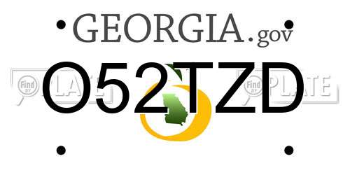 O52TZD Georgia License Plate