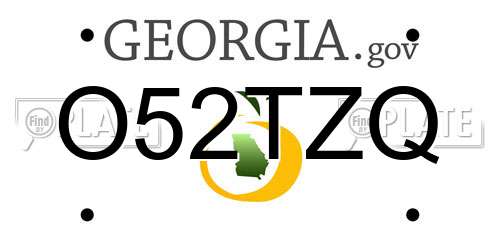 O52TZQ Georgia License Plate