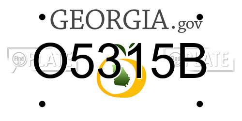 O5315B Georgia License Plate