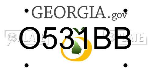 O531BB Georgia License Plate