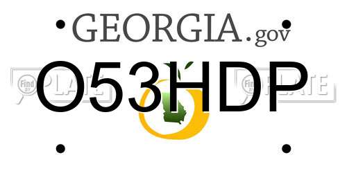 O53HDP Georgia License Plate