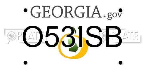 O53ISB Georgia License Plate