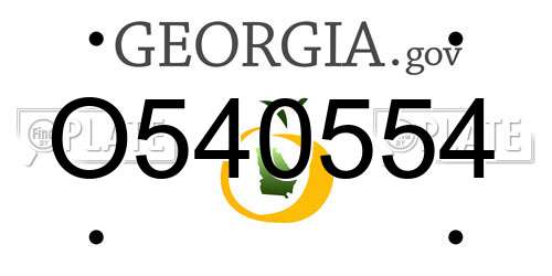 O540554 Georgia License Plate