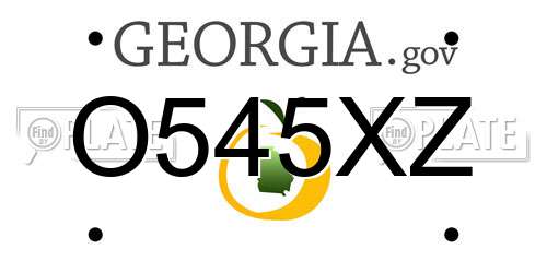 O545XZ Georgia License Plate
