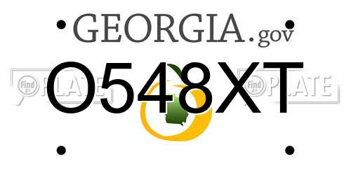 O548XT Georgia License Plate