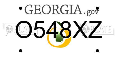 O548XZ Georgia License Plate