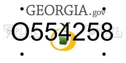 O554258 Georgia License Plate