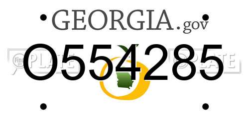 O554285 Georgia License Plate