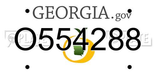 O554288 Georgia License Plate