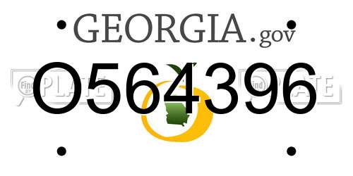 O564396 Georgia License Plate