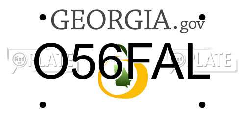 O56FAL Georgia License Plate