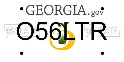 O56LTR Georgia License Plate