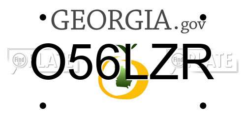 O56LZR Georgia License Plate