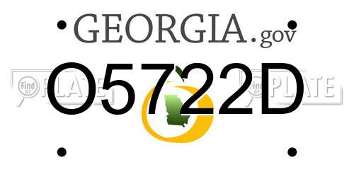 O5722D Georgia License Plate