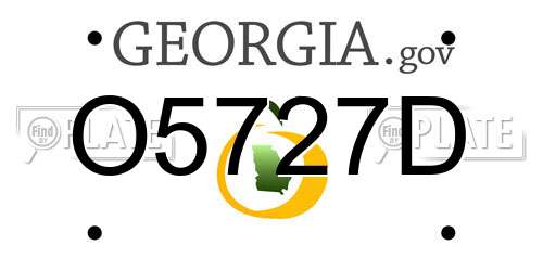 O5727D Georgia License Plate