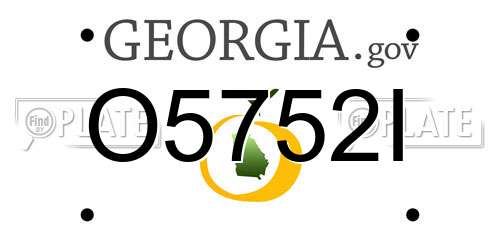 O5752I Georgia License Plate
