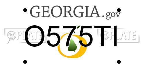 O575TI Georgia License Plate