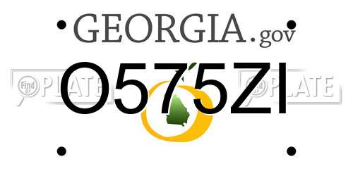O575ZI Georgia License Plate