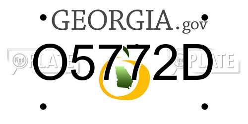 O5772D Georgia License Plate