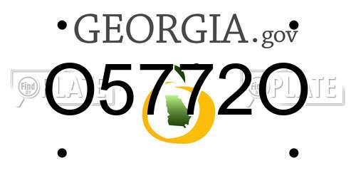 O5772O Georgia License Plate