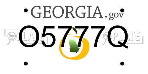 O5777Q Georgia License Plate