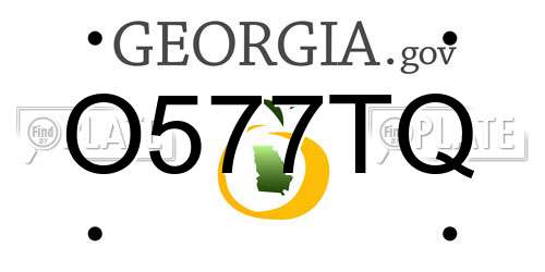 O577TQ Georgia License Plate