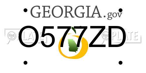 O577ZD Georgia License Plate