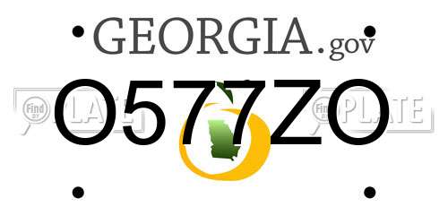O577ZO Georgia License Plate