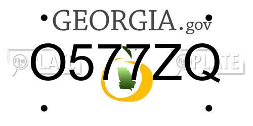 O577ZQ Georgia License Plate
