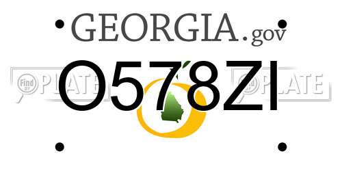 O578ZI Georgia License Plate
