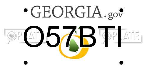 O57BTI Georgia License Plate