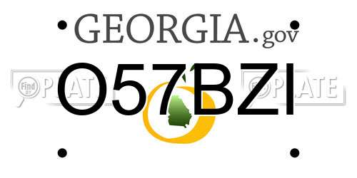 O57BZI Georgia License Plate
