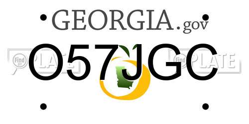 O57JGC Georgia License Plate