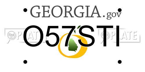 O57STI Georgia License Plate