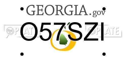 O57SZI Georgia License Plate