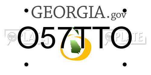 O57TTO Georgia License Plate