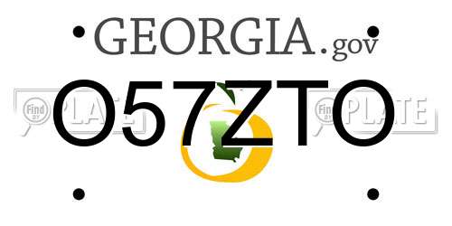 O57ZTO Georgia License Plate