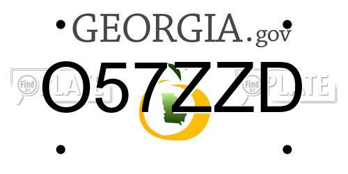 O57ZZD Georgia License Plate