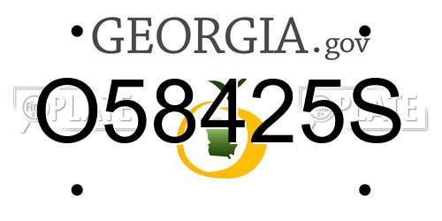 O58425S Georgia License Plate