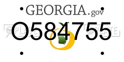 O584755 Georgia License Plate