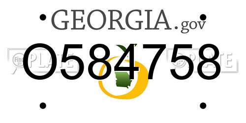 O584758 Georgia License Plate