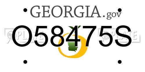 O58475S Georgia License Plate