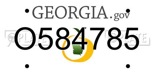 O584785 Georgia License Plate